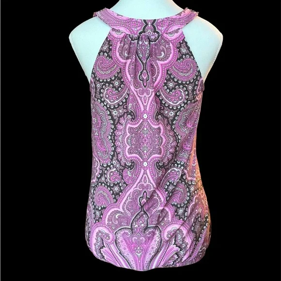 INC Embellished Paisley Halter Neck Top S - Picture 2 of 7